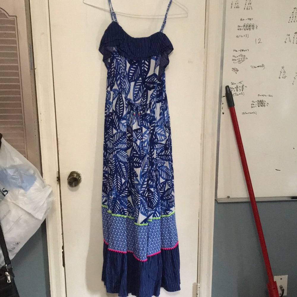Blue and White Maxi Dress